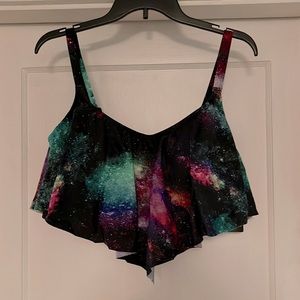 Torrid Bikini Top Galaxy V Flounce Size 2x - NWT